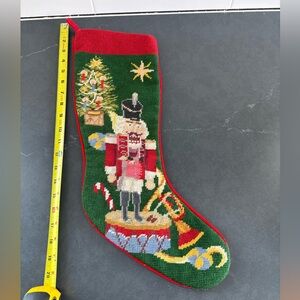 Embroidery Nutcracker Christmas Stocking - Red and Green